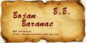 Bojan Baranac vizit kartica